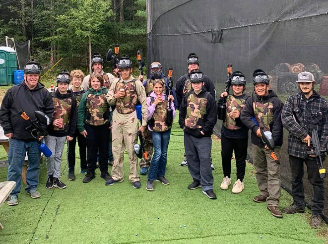 Kids and friends at Birch Hill Paintball
