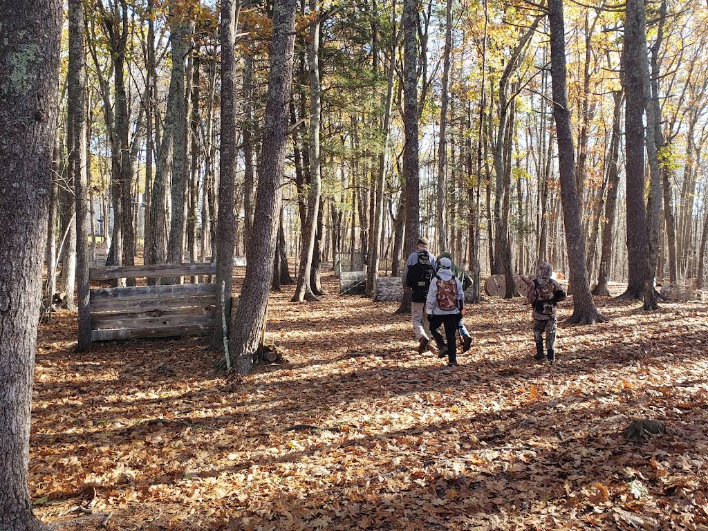 Customer photograph of the wooded paintball field at Birch Hill